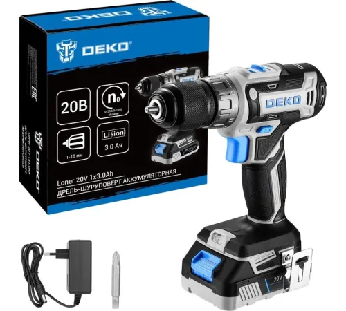 Дрель-шуруповерт Deko Loner 20V аккум. патрон:быстрозажимной (085-1006) Дрель-шуруповерт Deko Loner 20V аккум. патрон:быстрозажимной (085-1006)
