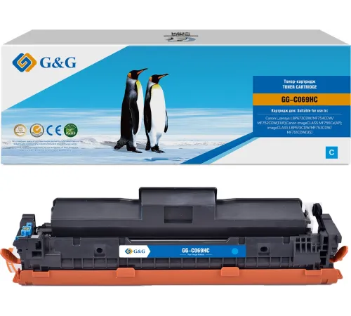 Картридж лазерный G&G GG-C069HC 069H Cyan голубой (5500стр.) для Canon I_sensys LBP673CDW/MF754CDW/MF752CDW(EUR)/imageCLASS MF756Cx(AP)/LBP674CDW/MF753CDW/MF751CDW(US)