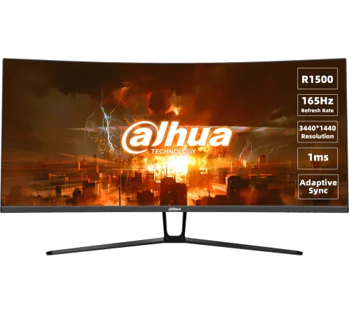Монитор Dahua 34" DHI-LM34-E330C черный VA LED 1ms 16:9 HDMI матовая Piv 3000:1 350cd 178гр/178гр 3440x1440 165Hz VGA DP Quad 2K (1440p)