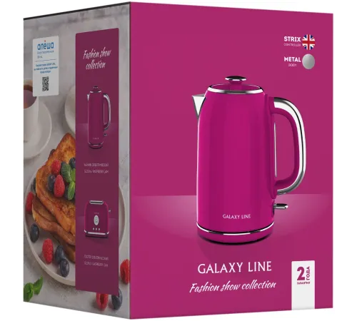 Чайник электрический Galaxy Line GL 0346 1.7л. 2200Вт малиновый корпус: нерж.сталь (ГЛ0346Л)