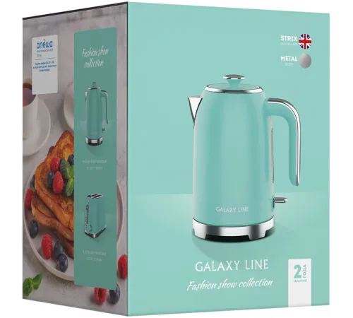 Чайник электрический Galaxy Line GL 0347 1.7л. 2200Вт бирюзовый корпус: нерж.сталь (ГЛ0347Л)