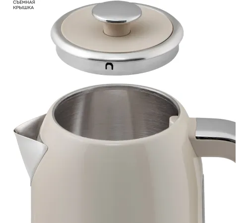 Чайник электрический Galaxy Line GL 0348 1.7л. 2200Вт кремовый корпус: нерж.сталь (ГЛ0348Л)