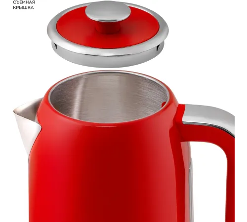 Чайник электрический Galaxy Line GL 0349 1.7л. 2200Вт красный корпус: нерж.сталь (ГЛ0349Л)