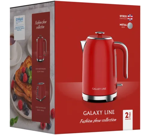 Чайник электрический Galaxy Line GL 0349 1.7л. 2200Вт красный корпус: нерж.сталь (ГЛ0349Л)
