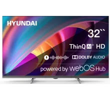 Телевизор LED Hyundai 32" H-LED32BS5100 WebOS Frameless Metal черный/серый HD 60Hz DVB-T DVB-T2 DVB-C DVB-S DVB-S2 USB WiFi Smart TV