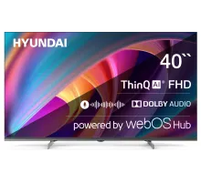 Телевизор LED Hyundai 40" H-LED40BS5100 WebOS Frameless Metal черный/серый FULL HD 60Hz DVB-T DVB-T2 DVB-C DVB-S DVB-S2 USB WiFi Smart TV