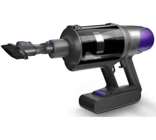 Пылесос вертикальный Centek CT-2572 фиолетовый/черный, питание от аккумулятора, 230 Вт, уборка сухая, пылесборник 1.2 л, работа от АКБ max 90 мин