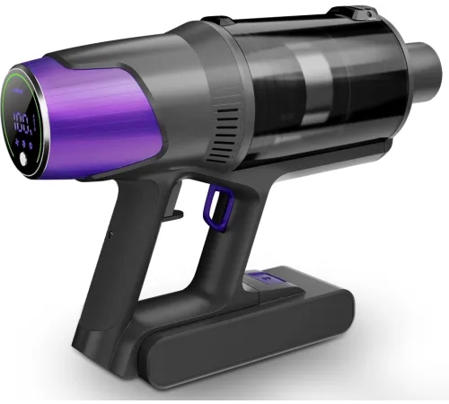 Пылесос вертикальный Centek CT-2572 фиолетовый/черный, питание от аккумулятора, 230 Вт, уборка сухая, пылесборник 1.2 л, работа от АКБ max 90 мин
