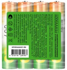 Аккумулятор GP 40AAAHC-B4 AAA NiMH 400mAh (4шт) спайка