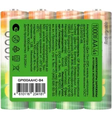 Аккумулятор GP 100AAHC-B4 AA NiMH 1000mAh (4шт) спайка