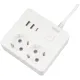 PowerCube Бытовой удлинитель (PC-1-2M) 2р с/з вык.,3USB, 3500 Вт, 16А, 1.9 м, 3*1,0 (белый) квадрат {22299}
