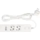 PowerCube Бытовой удлинитель (PC-4-2M) 2р с/з вык.,3USB, 3500 Вт, 16А, 1.9 м, 3*1,0 (белый) {22301}