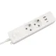 PowerCube Бытовой удлинитель (PC-4-2M) 2р с/з вык.,3USB, 3500 Вт, 16А, 1.9 м, 3*1,0 (белый) {22301}