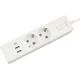 PowerCube Бытовой удлинитель (PC-4-2M) 2р с/з вык.,3USB, 3500 Вт, 16А, 1.9 м, 3*1,0 (белый) {22301}