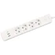 PowerCube Бытовой удлинитель (PC-6-2M) 4р с/з вык.,3USB, 3500 Вт, 16А, 1.9 м, 3*1,0 (белый) {22305}