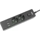 PowerCube Бытовой удлинитель (PC-1B-2M) 2р с/з вык.,3USB, 3500 Вт, 16А, 1.9 м, 3*1,0 (черный) квадрат {22308}
