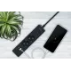 PowerCube Бытовой удлинитель (PC-1B-2M) 2р с/з вык.,3USB, 3500 Вт, 16А, 1.9 м, 3*1,0 (черный) квадрат {22308}