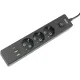PowerCube Бытовой удлинитель (PC-6B-2M) 3р с/з вык.,3USB, 3500 Вт, 16А, 1.9 м, 3*1,0 (черный) {22310}