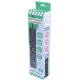 PowerCube Бытовой удлинитель (PC-6B-2M) 3р с/з вык.,3USB, 3500 Вт, 16А, 1.9 м, 3*1,0 (черный) {22310}