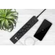 PowerCube Бытовой удлинитель (PC-6B-2M) 3р с/з вык.,3USB, 3500 Вт, 16А, 1.9 м, 3*1,0 (черный) {22310}
