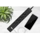 PowerCube Бытовой удлинитель (PC-7B-2M) 4р с/з вык.,3USB, 3500 Вт, 16А, 1.9 м, 3*1,0 (черный) {22313}