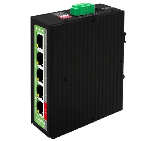 Коммутатор Digma DSP404F-1F-200 (L2) 5x100Мбит/с 4PoE 4PoE+ 1PoE++ 200W неуправляемый