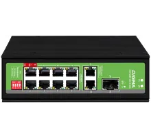Коммутатор Digma DSP408F-2G1S-300 (L2) 8x100Мбит/с 2x1Гбит/с 1SFP 8PoE 8PoE+ 1PoE++ 300W неуправляемый