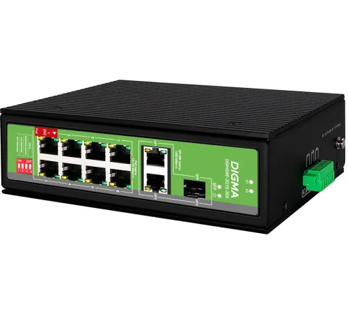 Коммутатор Digma DSP408F-2G1S-300 (L2) 8x100Мбит/с 2x1Гбит/с 1SFP 8PoE 8PoE+ 1PoE++ 300W неуправляемый