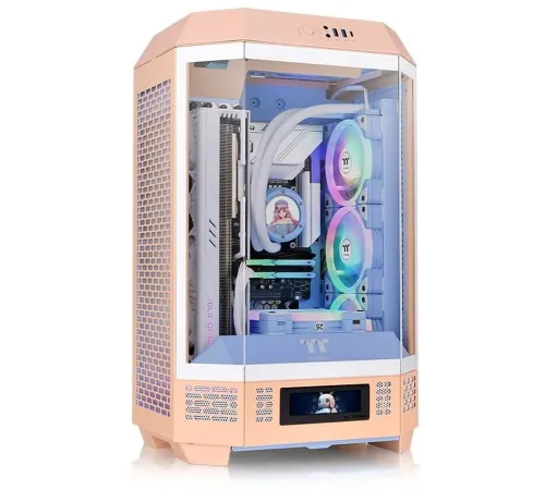 Корпус Thermaltake The Tower 300 PEACH FUZZ без БП miniITX 7x120mm 5x140mm 2xUSB3.0 audio bott PSU