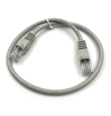 Патч-корд KingPrice KP-PC-c5e-0.5m-g UTP 4 пары cat.5E CCA molded 0.5м серый RJ-45 (m)-RJ-45 (m)
