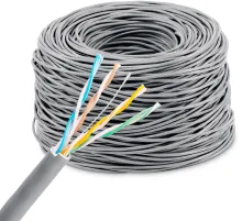 Кабель сетевой KingPrice KP-utp-c5e-0.5mm-cca-305m UTP 4 пары 5E solid 0.50мм CCA 305м серый