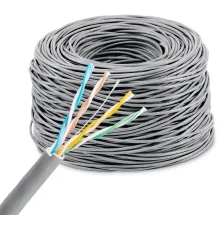 Кабель сетевой KingPrice KP-utp-c5e-0.5mm-cca-305m UTP 4 пары 5E solid 0.50мм CCA 305м серый