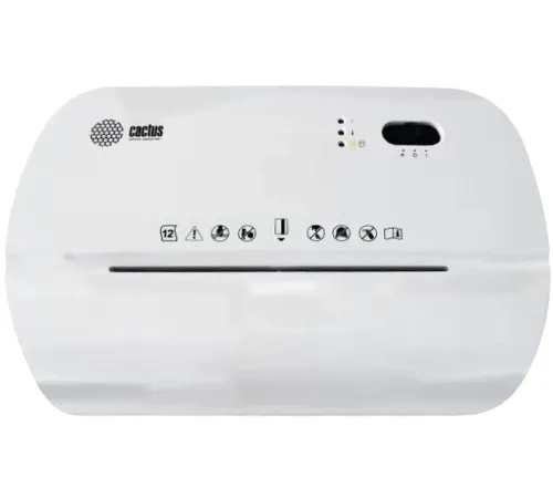 Шредер Cactus CS-SH-K4 белый (секр.P-4) фрагменты 12лист. 17лтр. скрепки скобы пл.карты