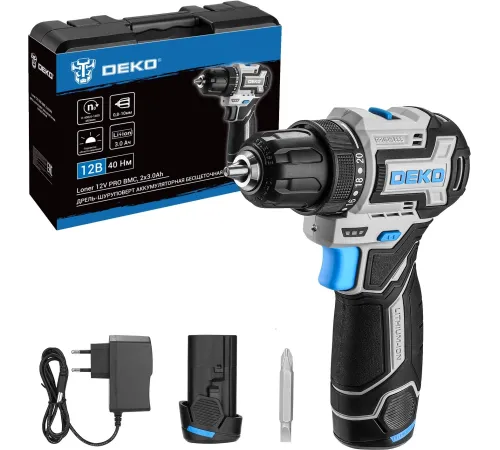 Дрель-шуруповерт Deko Loner 12V PRO аккум. патрон:быстрозажимной (кейс в комплекте) (085-1011) Дрель-шуруповерт Deko Loner 12V PRO аккум. патрон:быстрозажимной (кейс в комплекте) (085-1011)