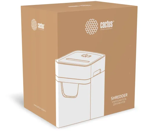 Шредер Cactus CS-SH-E5 (секр.P-4) фрагменты 12лист. 20лтр. скрепки скобы пл.карты