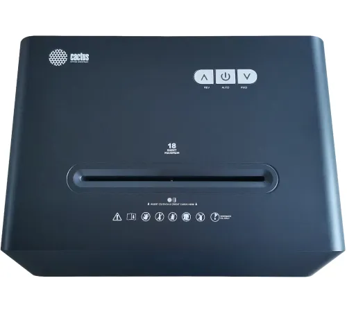 Шредер Cactus CS-SH-G9 (секр.P-4) фрагменты 18лист. 30лтр. скрепки скобы пл.карты CD