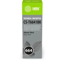 Чернила Cactus CS-T6641BK 664 черный 70мл для Epson L130,L110,L100,L220,L200,L310,L300,L360,L361,L380,L382,L350,L355,L365,L395,L405,L485,L495,L555,L565,L575,Expression ET-2500,ET-2550,ET-2600,ET-2650,ET-4500;WorkForce ET-14000,ET-16500;L1300,L1400,L605,L6