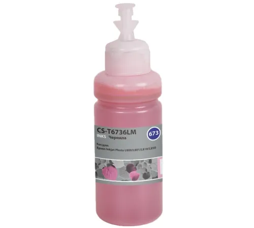 Чернила Cactus CS-T6736LM 673 светло-пурпурный 70мл для Epson Inkjet Photo L800/L801/L810/L850