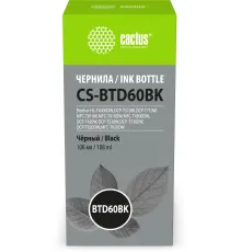 Чернила Cactus CS-BTD60BK BTD60BK черный 108мл для Brother HL-T4000DW, DCP-T510W, DCP-T710W, MFC-T810W, MFC-T910DW, MFC-T4500DW, DCP-T420W, DCP-T520W, DCP-T720DW, DCP-T820DW, MFC-T920DW
