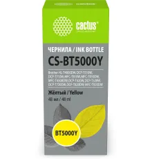 Чернила Cactus CS-BT5000Y BT5000Y желтый 48мл для Brother HL-T4000DW, DCP-T510W, DCP-T710W, MFC-T810W, MFC-T910DW, MFC-T4500DW, DCP-T420W, DCP-T520W, DCP-T720DW, DCP-T820DW, MFC-T920DW