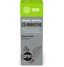 Чернила Cactus CS-M0H57AE GT51 черный 90мл для HP Ink Tank 110/115/116/118/310/315/316/318/319/515/615;Wireless 410/411/415/416/418/419;GT5810/5820/5812/5822