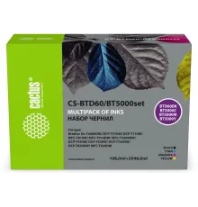 Чернила Cactus CS-BTD60/BT5000set голубой/пурпурный/желтый/черный набор 3x48мл для Brother HL-T4000DW, DCP-T510W, DCP-T710W, MFC-T810W, MFC-T910DW, MFC-T4500DW, DCP-T420W, DCP-T520W, DCP-T720DW, DCP-T820DW, MFC-T920DW