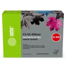 Чернила Cactus CS-GI-490set GI-490 голубой/пурпурный/желтый/черный набор 3x70мл для Canon PIXMA G1400/G1410/G1411/G2400/G2410/G2411/G3400/G3410/G3411/G4400/G4410/G4411