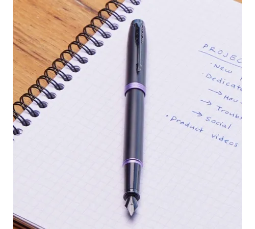 Ручка перьев. Parker IM Vibrant Rings F315 (2172948) Amethyst Purple PVD сталь нержавеющая F подар.кор. Ручка перьев. Parker IM Vibrant Rings F315 (2172948) Amethyst Purple PVD сталь нержавеющая F подар.кор.