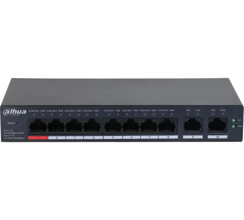 Коммутатор Dahua DH-CS4010-8ET-110 2xКомбо(1000BASE-T/SFP) управляемый
