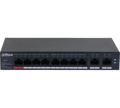 Коммутатор Dahua DH-CS4010-8GT-110 2xКомбо(1000BASE-T/SFP) управляемый