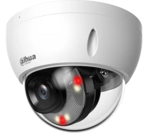 DAHUA DH-IPC-HDBW2449EP-S-IL-0360B Уличная купольная IP-видеокамера Smart Dual Light с ИИ 4Мп, 1/2.9” CMOS, объектив 3.6мм, видеоаналитика, ИК до 30м, LED до 30м, IP67, корпус: металл