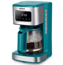 Кофеварка капельная Kitfort КТ-7251 1000Вт бирюзовый/нержавеющая сталь
