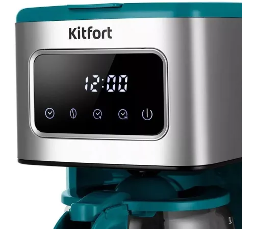 Кофеварка капельная Kitfort КТ-7251 1000Вт бирюзовый/нержавеющая сталь