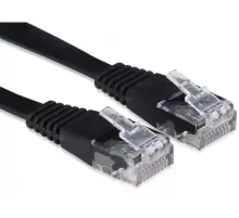 Патч-корд Buro BU-C6-FLAT-3M-B cat.5E molded 3м черный RJ-45 (m)-RJ-45 (m)